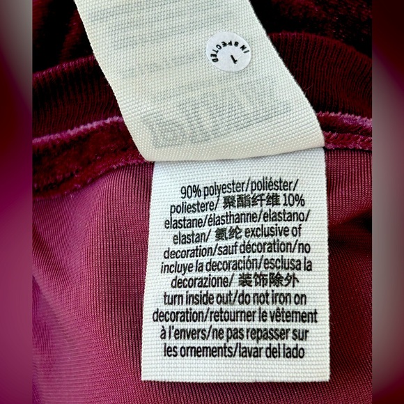 NWOT PINK sXS aubergine lounge/pj set Soft velour-cropped top-drawstring pants - Picture 7 of 7